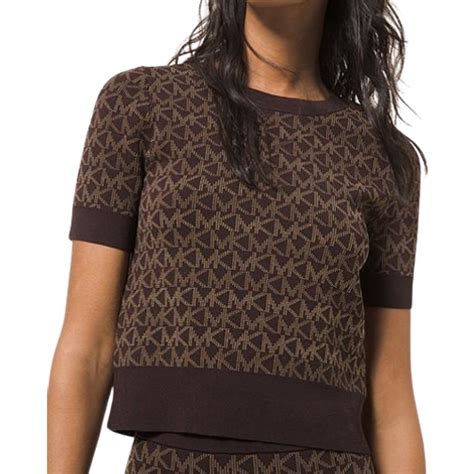 michael kors textured jacquard short sleeve tee|Logo Jacquard Short.